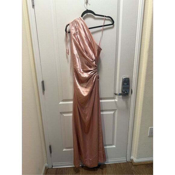 Sonya Moda Nour One-Shoulder Maxi Dress in Pink Wedding Guest Summer size S NWT - Picture 5 of 6